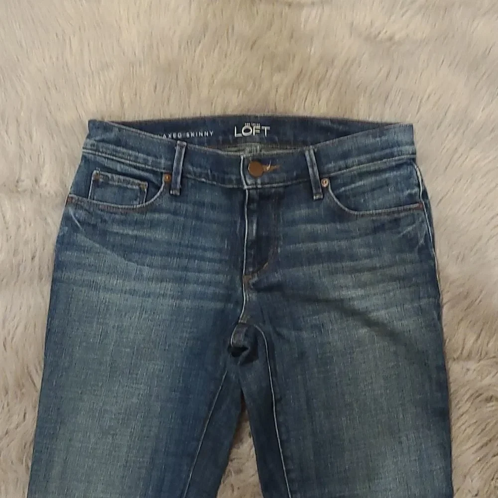 Loft Ann Taylor womens relaxed skinny cuffed ankle‎ jeans size 24